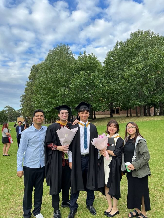Graduation portrait with friends